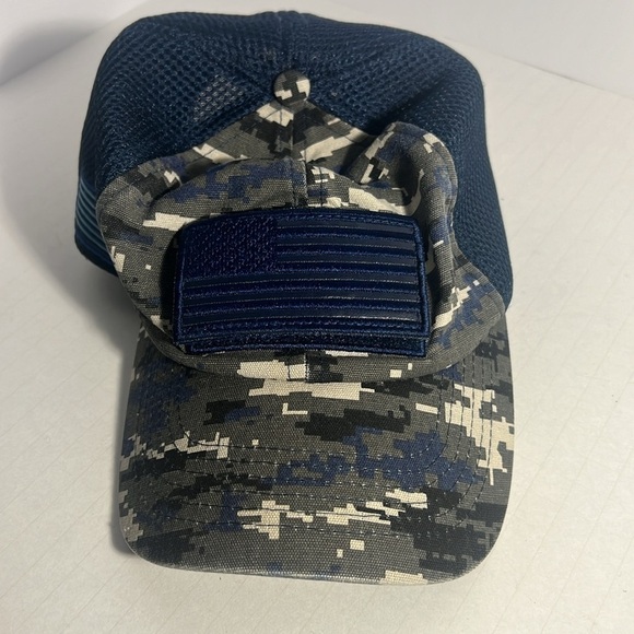 🧢Mens Blue Digital Camo Mesh Cap removable patch! One Size - Picture 2 of 4